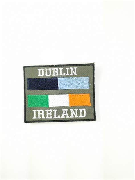 Dublin patch - Dublin Crest Embroidered Patch can be either ironed on or sewed on. Measures 2 x 2¾ inches.
